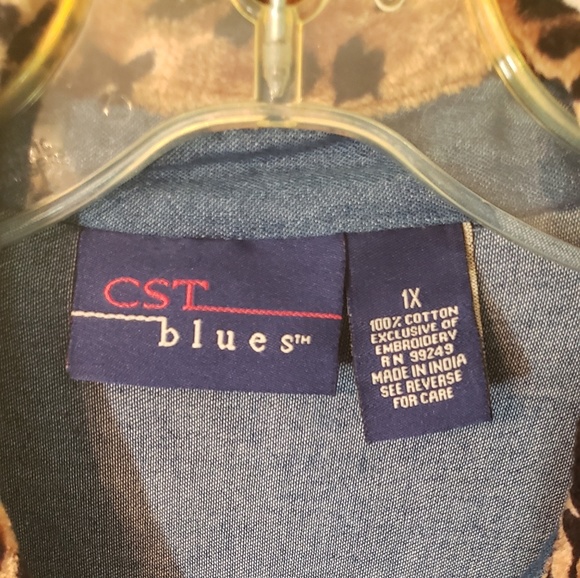 Faux Fur Denim Embroidered Button Down       0084 - Picture 7 of 7